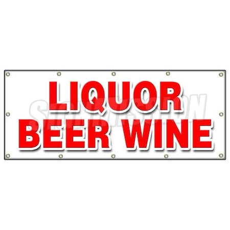 Signmission LIQUOR BEER WINE BANNER SIGN cold ice discount shelf brands atm malt B-120 Liquor Beer Wine